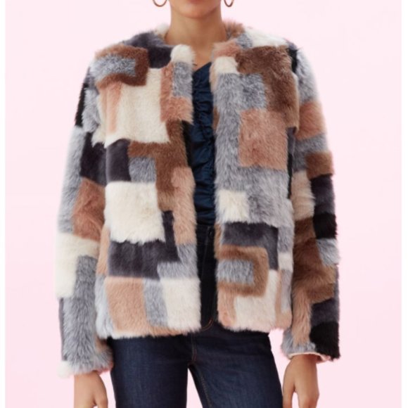 Rebecca Taylor - Patchwork Faux Fur Jacket